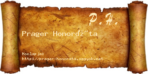 Prager Honoráta névjegykártya